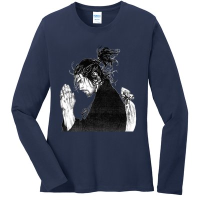 Miyamoto Musashi Praying Ladies Long Sleeve Shirt