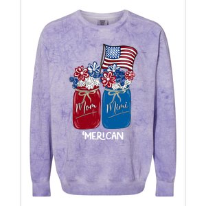 Mom Mimi Patriotic Flower American Flag Memorial Day Gift Colorblast Crewneck Sweatshirt