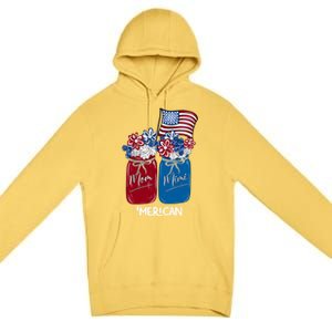 Mom Mimi Patriotic Flower American Flag Memorial Day Gift Premium Pullover Hoodie