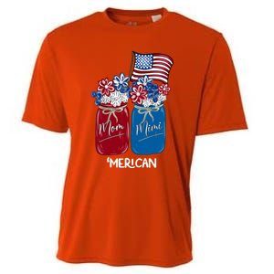 Mom Mimi Patriotic Flower American Flag Memorial Day Gift Cooling Performance Crew T-Shirt