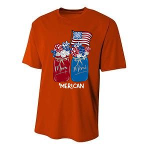 Mom Mimi Patriotic Flower American Flag Memorial Day Gift Performance Sprint T-Shirt