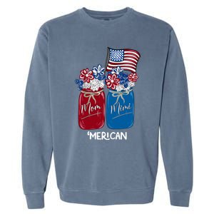 Mom Mimi Patriotic Flower American Flag Memorial Day Gift Garment-Dyed Sweatshirt