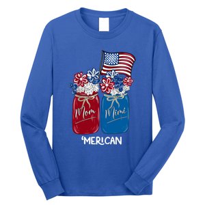 Mom Mimi Patriotic Flower American Flag Memorial Day Gift Long Sleeve Shirt