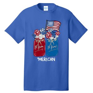 Mom Mimi Patriotic Flower American Flag Memorial Day Gift Tall T-Shirt