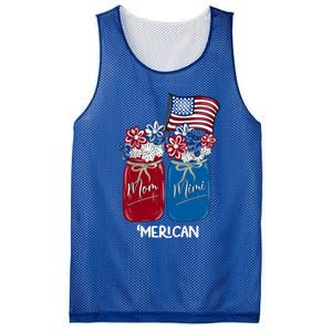 Mom Mimi Patriotic Flower American Flag Memorial Day Gift Mesh Reversible Basketball Jersey Tank