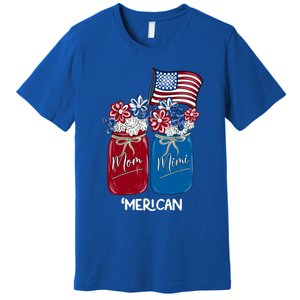 Mom Mimi Patriotic Flower American Flag Memorial Day Gift Premium T-Shirt