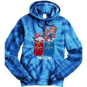 Mom Mimi Patriotic Flower American Flag Memorial Day Gift Tie Dye Hoodie