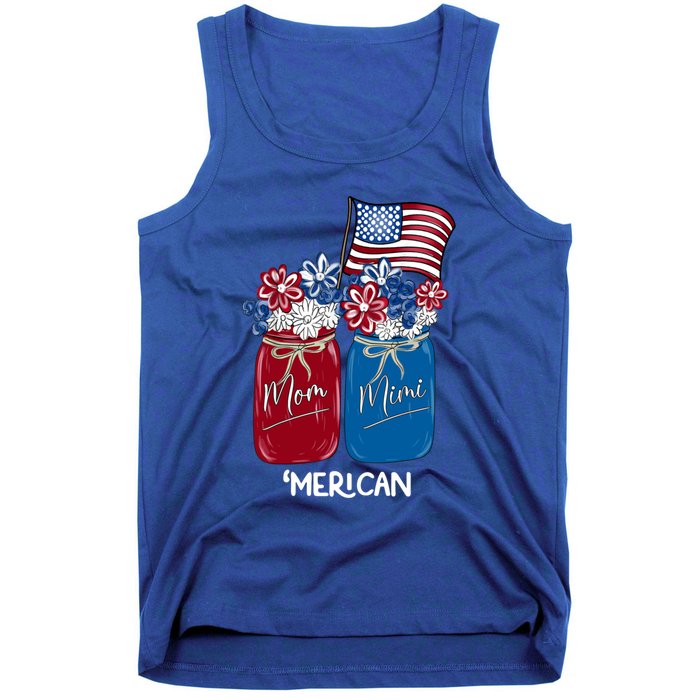 Mom Mimi Patriotic Flower American Flag Memorial Day Gift Tank Top