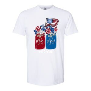 Mom Mimi Patriotic Flower American Flag Memorial Day Gift Softstyle CVC T-Shirt