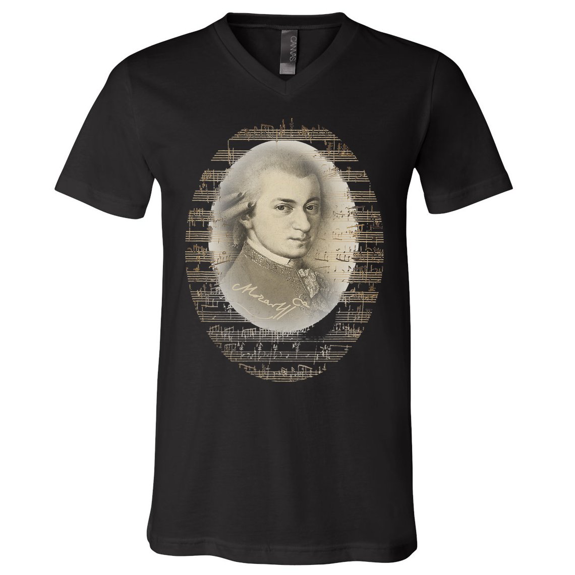 Mozart Mozart Portrait Classical Music Lover Gift V-Neck T-Shirt