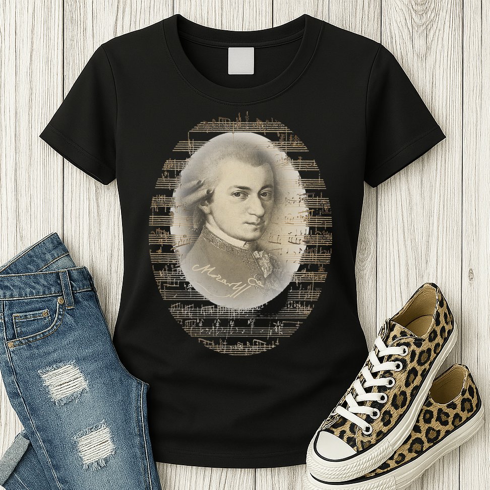 Mozart Mozart Portrait Classical Music Lover Gift Womens T-Shirt