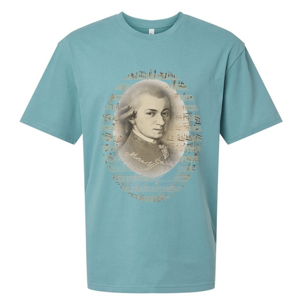 Mozart Mozart Portrait Classical Music Lover Gift Sueded Cloud Jersey T-Shirt