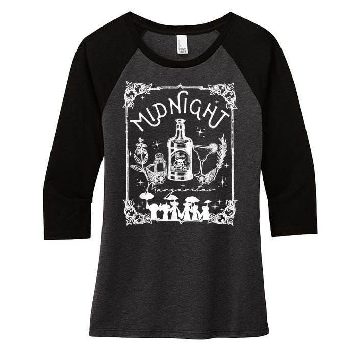 Midnight Margaritas Practical Magic Halloween Cocktails Women's Tri-Blend 3/4-Sleeve Raglan Shirt