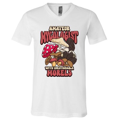 Morels Mushroom Picker Mushroom Farmer Mushroom V-Neck T-Shirt