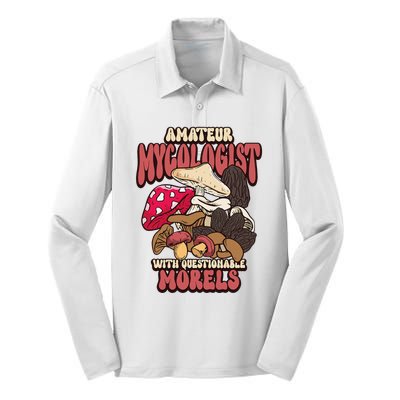 Morels Mushroom Picker Mushroom Farmer Mushroom Silk Touch Performance Long Sleeve Polo