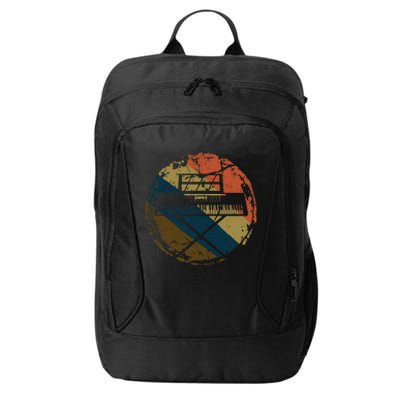 Music Musician Pianist Vintage Keyboard Player Piano City Backpack