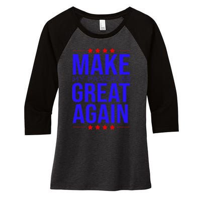 Make My Pancreas Great Again Diabetes Socks T1D Awareness Women's Tri-Blend 3/4-Sleeve Raglan Shirt