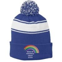 Make My Pancreas Great Diabetes Awareness Gift Stripe Pom Pom Beanie