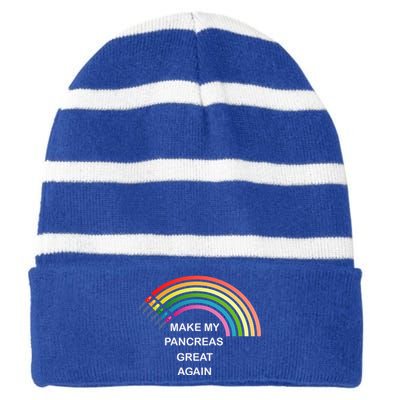 Make My Pancreas Great Diabetes Awareness Gift Striped Beanie with Solid Band