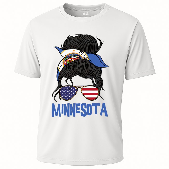 Minnesota Minnesota Proud State Flag Cooling Performance Crew T-Shirt