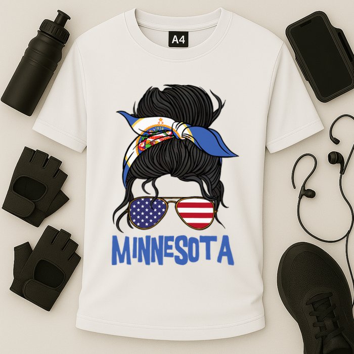 Minnesota Minnesota Proud State Flag Cooling Performance Crew T-Shirt