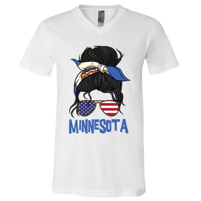 Minnesota Minnesota Proud State Flag V-Neck T-Shirt