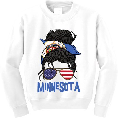 Minnesota Minnesota Proud State Flag Kids Sweatshirt