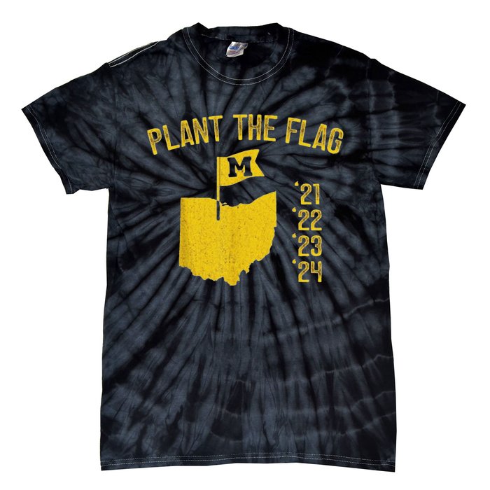 Michigan Map Plant The Flag 21 22 23 24 Tie-Dye T-Shirt