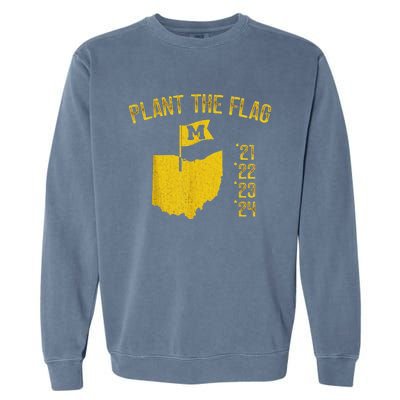 Michigan Map Plant The Flag 21 22 23 24 Garment-Dyed Sweatshirt