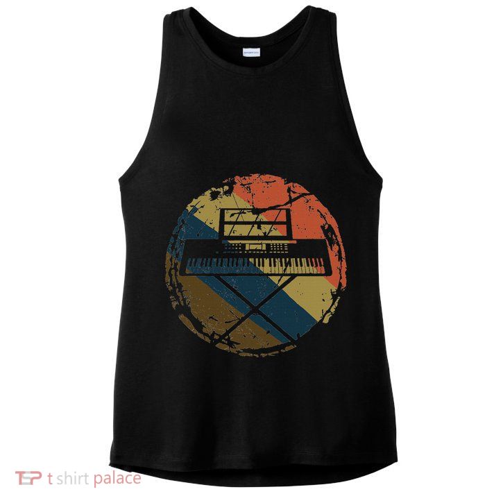 Music Musician Pianist Vintage Keyboard Piano Ladies PosiCharge Tri-Blend Wicking Tank