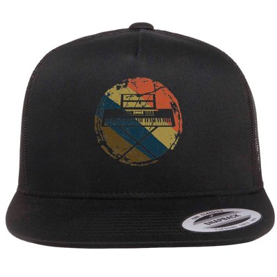 Music Musician Pianist Vintage Keyboard Piano Flatbill Hat