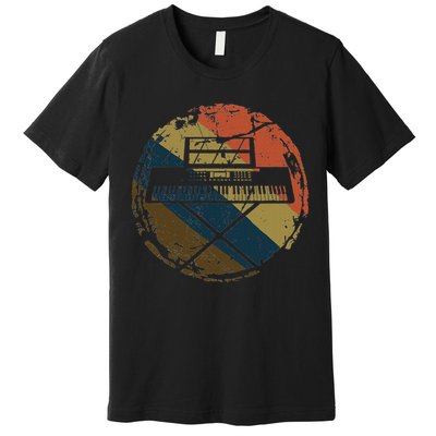 Music Musician Pianist Vintage Keyboard Piano Premium T-Shirt