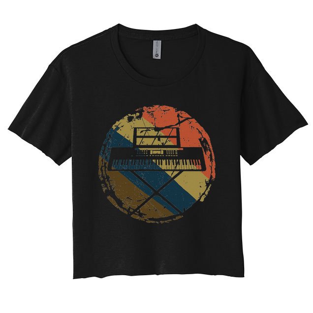 Music Musician Pianist Vintage Keyboard Piano Crop Top