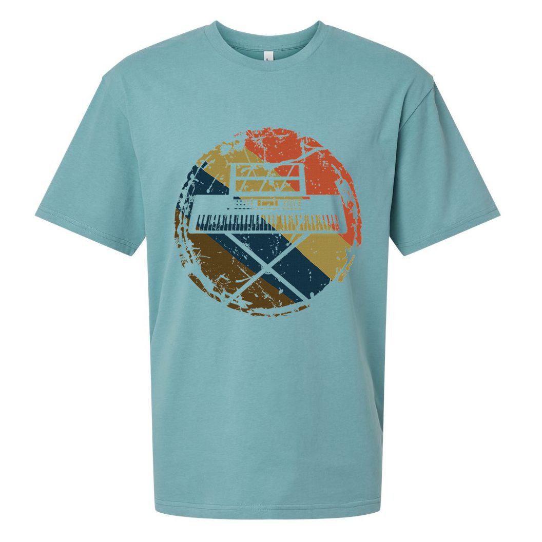 Music Musician Pianist Vintage Keyboard Piano Sueded Cloud Jersey T-Shirt