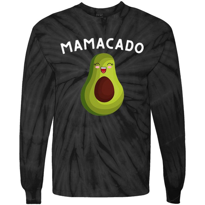 Mamacado Mom Pregnancy Announcement Avocado & Guacamole Tie-Dye Long Sleeve Shirt