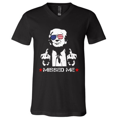 Missed Me Pro Trump 2024 V-Neck T-Shirt