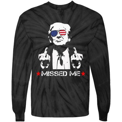 Missed Me Pro Trump 2024 Tie-Dye Long Sleeve Shirt