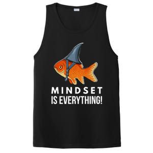 Mindset Motivational Quote Cute Goldfish Shark Fish PosiCharge Competitor Tank