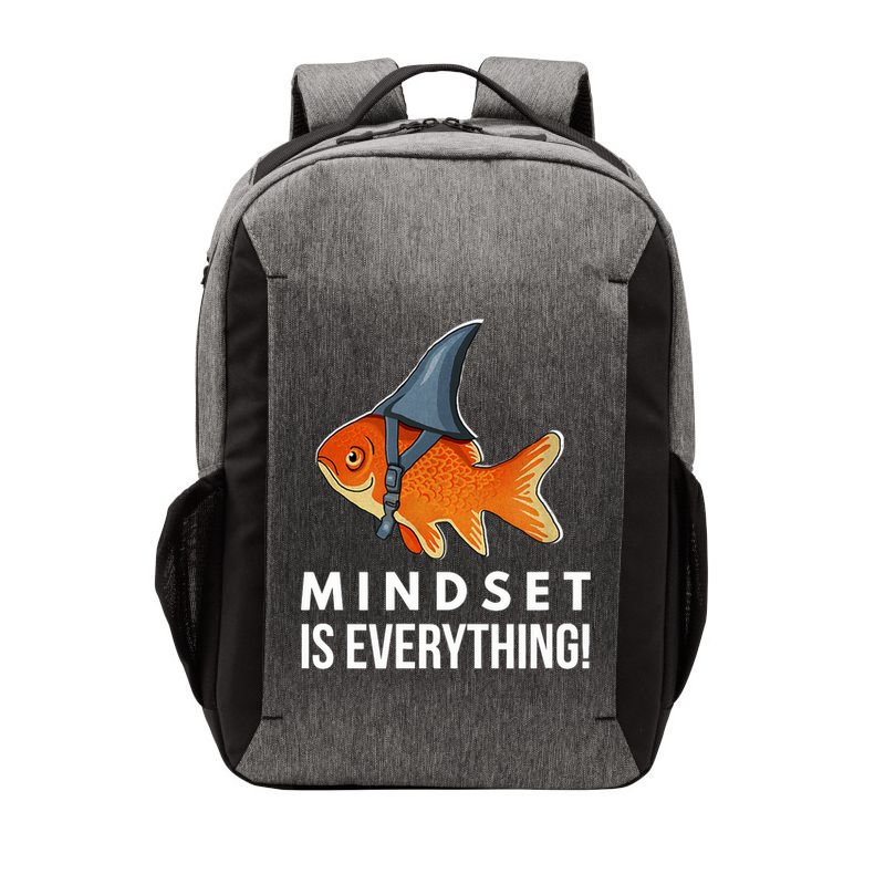 Mindset Motivational Quote Cute Goldfish Shark Fish Vector Backpack