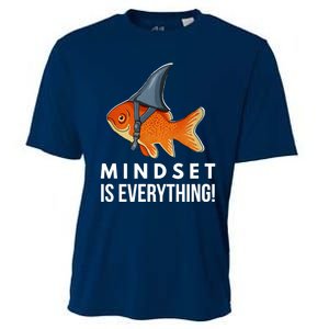 Mindset Motivational Quote Cute Goldfish Shark Fish Cooling Performance Crew T-Shirt