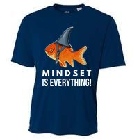 Mindset Motivational Quote Cute Goldfish Shark Fish Cooling Performance Crew T-Shirt