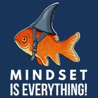 Mindset Motivational Quote Cute Goldfish Shark Fish 16 in Basic Backpack