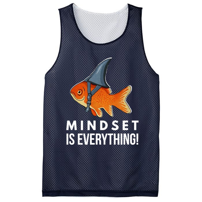 Mindset Motivational Quote Cute Goldfish Shark Fish Mesh Reversible Basketball Jersey Tank