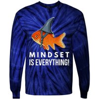 Mindset Motivational Quote Cute Goldfish Shark Fish Tie-Dye Long Sleeve Shirt