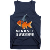 Mindset Motivational Quote Cute Goldfish Shark Fish Tank Top