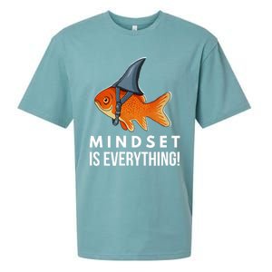 Mindset Motivational Quote Cute Goldfish Shark Fish Sueded Cloud Jersey T-Shirt