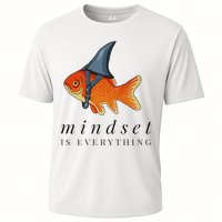 Mindset Motivational Quote Cute Goldfish Shark Cooling Performance Crew T-Shirt