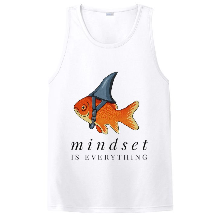 Mindset Motivational Quote Cute Goldfish Shark PosiCharge Competitor Tank