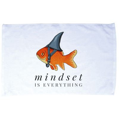 Mindset Motivational Quote Cute Goldfish Shark Microfiber Hand Towel