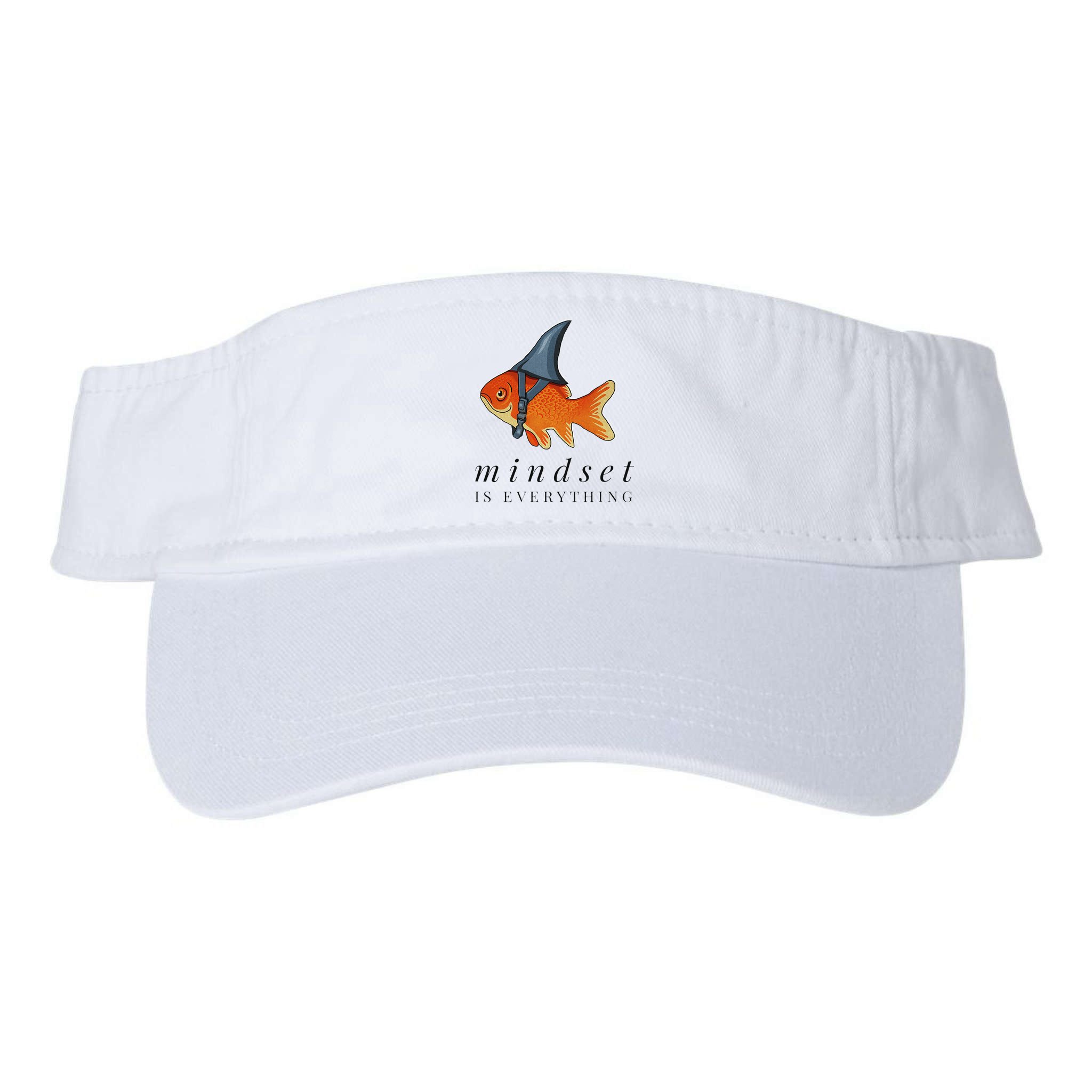 Mindset Motivational Quote Cute Goldfish Shark Visor